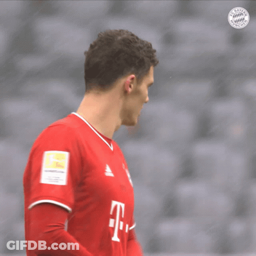 Two Soccer Players In Adidas Shirts Looking At Each Other GIF