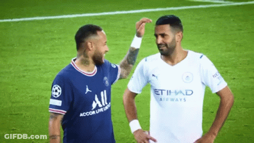 Two Soccer Players In Etihad Airways Shirt GIF