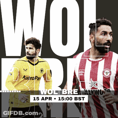 Two Soccer Players In Front Of Wolverhampton Sign GIF