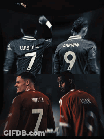 Two Soccer Players In Jerseys Number 7 And 9 GIF