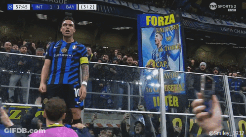 Two Soccer Players In Yellow And Black Jerseys With 1 1 GIF