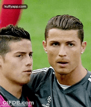Two Soccer Players Looking At Each Other GIF