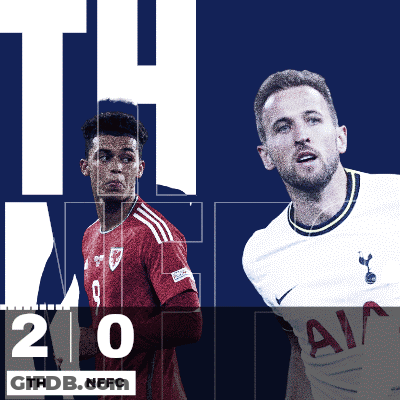 Two Soccer Players On A Blue Background With The Number 20 GIF