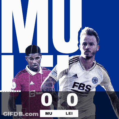 Two Soccer Players On A Blue Background With The Score Mu Lei GIF