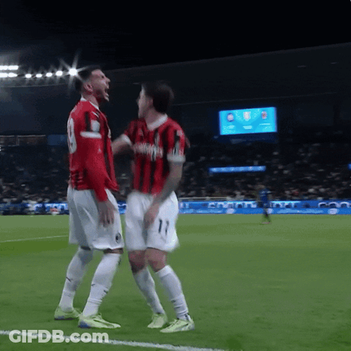 Two Soccer Players On A Field With One Wearing A Number 11 Jersey GIF
