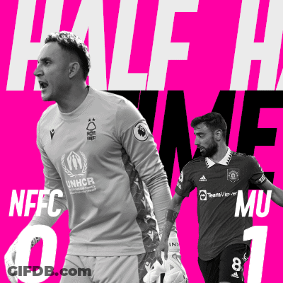 Two Soccer Players On A Pink Background With The Words Half Time Nfc 0 GIF