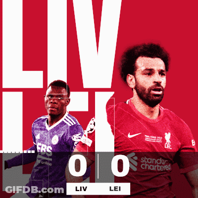 Two Soccer Players On A Red Background With The Score Of 0 To 0 GIF