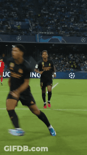 Two Soccer Players On Field GIF