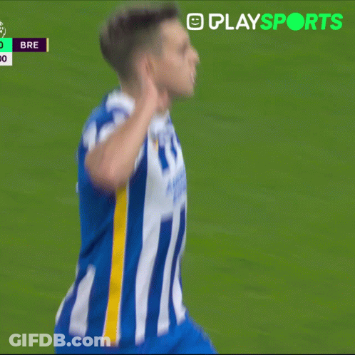 Two Soccer Players On Field With Playsports Logo GIF
