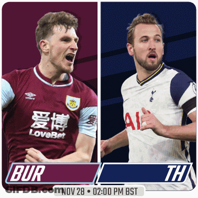 Two Soccer Players One From Bur And One From Tottenham Are On A Poster GIF