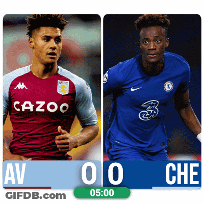 Two Soccer Players One From Cazoo And The Other From Chelsea Are Shown GIF