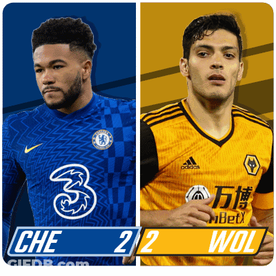 Two Soccer Players One From Che And One From Wolves GIF