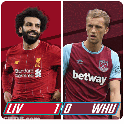 Two Soccer Players One From Liverpool And The Other From West Ham United GIF