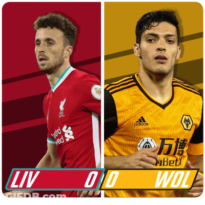 Two Soccer Players One From Liverpool And The Other From Wolves Are Shown GIF