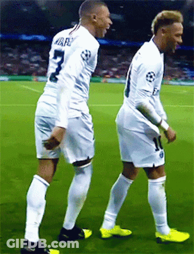Two Soccer Players One Of Whom Has The Number 7 On His Shirt GIF