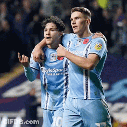 Two Soccer Players One Wearing Boylesports Jersey GIF