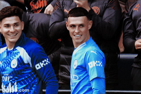 Two Soccer Players One Wearing Dry Shirt GIF