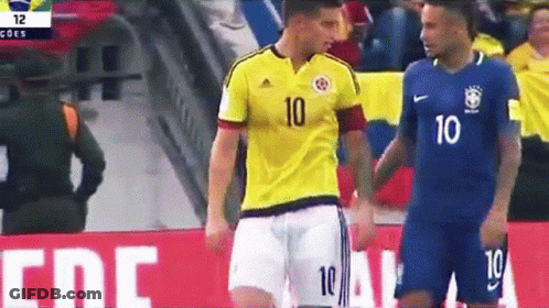 Two Soccer Players One With The Number 10 On His Shirt GIF