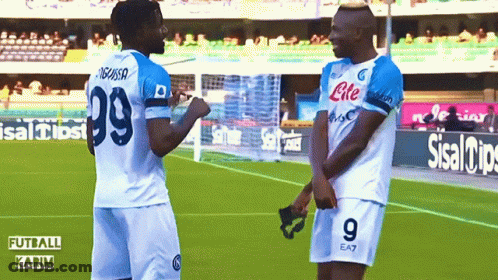 Two Soccer Players One With The Number 9 On His Jersey GIF