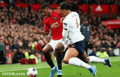 Two Soccer Players Playing Soccer GIF