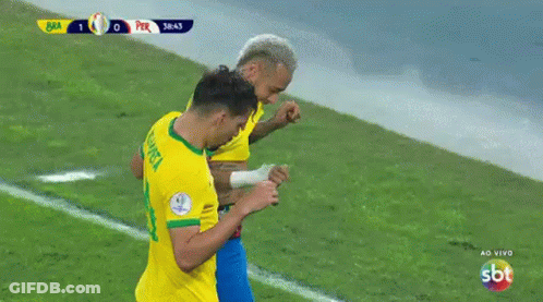 Two Soccer Players Side By Side GIF