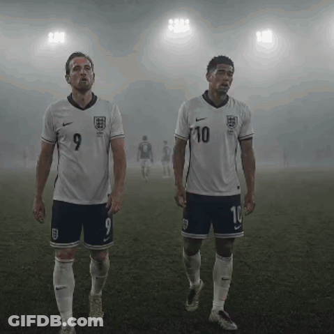 Two Soccer Players Wearing Jerseys With The Number 9 And 10 GIF