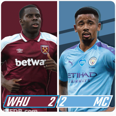 Two Soccer Players West Ham And City GIF