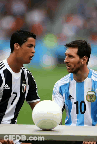 Two Soccer Players With Number 10 GIF