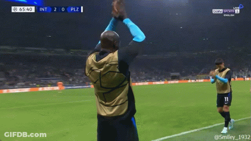 Two Soccer Players With Scoreboard Int 2 0 Plz GIF