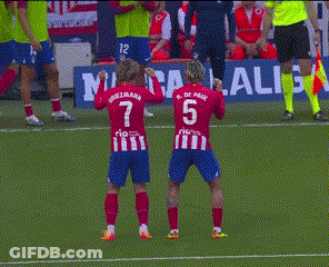 Two Soccer Players With The Number 7 And 5 On Their Backs GIF