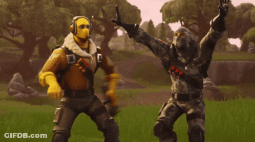 Two Soldiers Dancing In A Field GIF