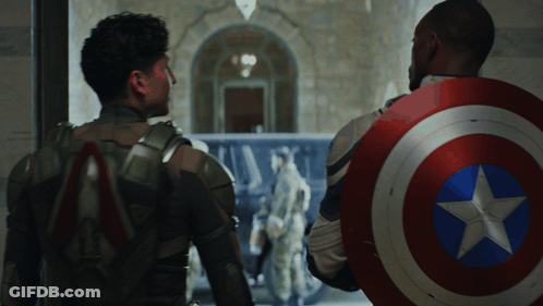 Two Soldiers One With Star Shield GIF