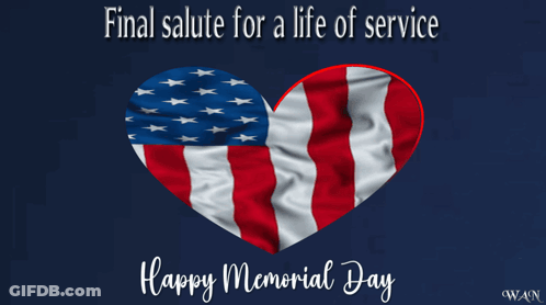 Two Soldiers Saluting Memorial Day Poster GIF