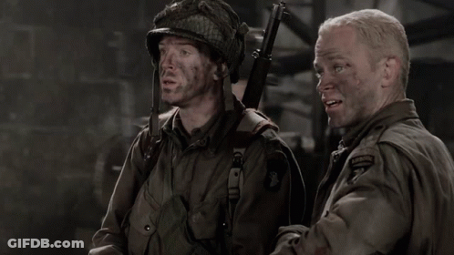 Two Soldiers Saying It's Good To See You GIF