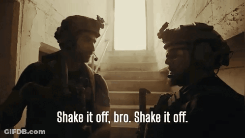 Two Soldiers Shake It Off Bro Shake It Off GIF