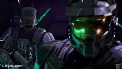Two Soldiers Standing One With Green Helmet GIF