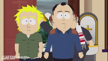 Two South Park Characters In Front Of Church GIF