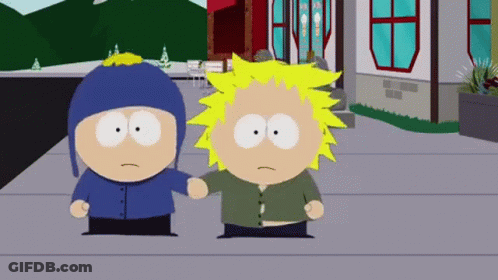 Two South Park Characters On Sidewalk GIF