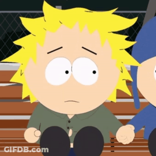 Two South Park Characters One Sad On Bench GIF