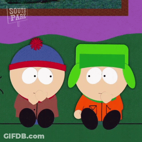Two South Park Characters Sitting Together GIF