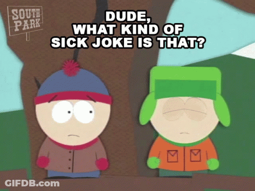 Two South Park Characters Standing Next To Each Other GIF