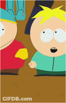Two South Park Characters Standing Together GIF
