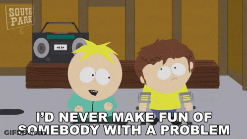 Two South Park Characters Standing Together GIF