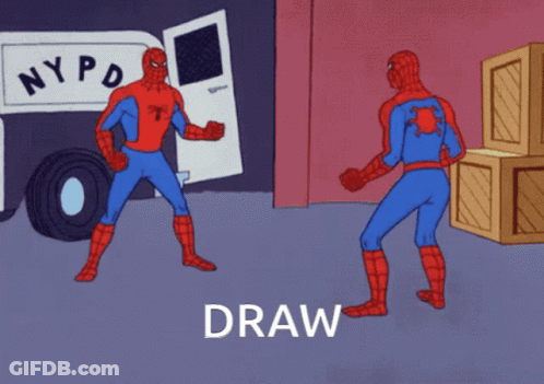 Two Spider-Man In Front Of NYPD Vehicle GIF