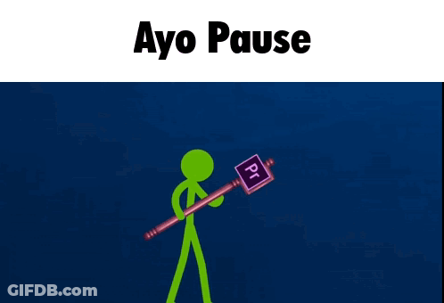 Two Stick Figures Are Pulling A Box With The Word Ayo Pause Above Them GIF