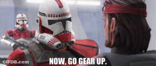 Two Stormtroopers Talking Now Go Gear Up GIF