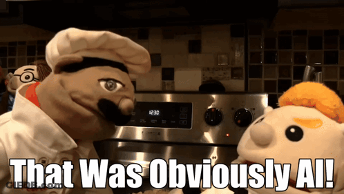 Two Stuffed Animals In Front Of Stove With That Was Obviously All GIF