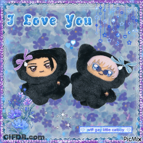Two Stuffed Animals Saying I Love You GIF