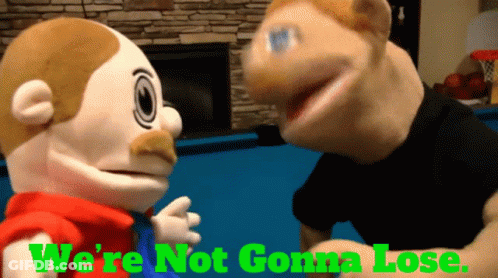 Two Stuffed Animals We're Not Gonna Lose GIF