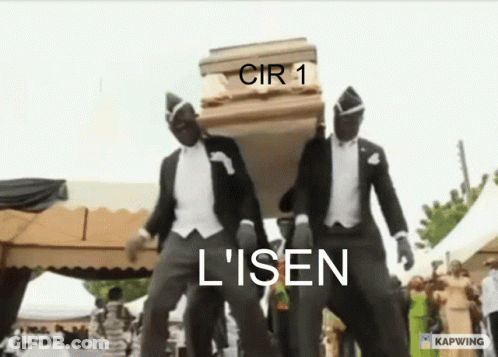 Two Suited Men Carrying Coffin Cir 1 L' Isen GIF